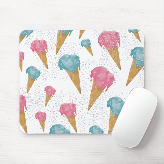 Pastel Retro Wasserfarben Ice Mousepad (Mit Mouse)