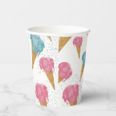 Pastel Retro Wasserfarben Ice Pappbecher (Rechts)