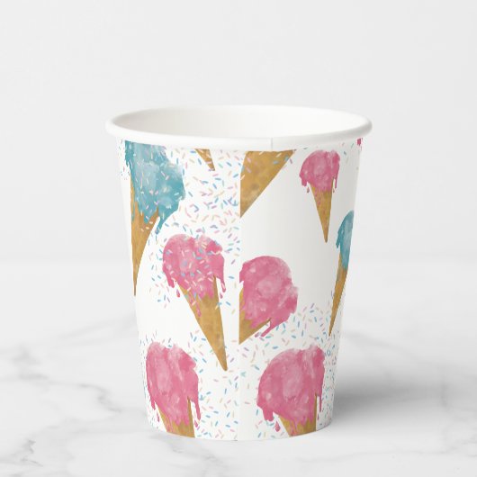 Pastel Retro Wasserfarben Ice Pappbecher (Rechts)