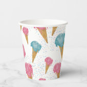 Pastel Retro Wasserfarben Ice Pappbecher (Vorderseite)