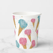 Pastel Retro Wasserfarben Ice Pappbecher (Rückseite)
