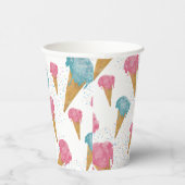 Pastel Retro Wasserfarben Ice Pappbecher (Rechts)