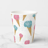 Pastel Retro Wasserfarben Ice Pappbecher (Vorderseite)