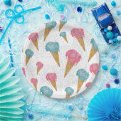 Pastel Retro Wasserfarben Ice Pappteller (Party)