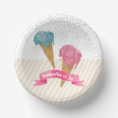 Pastel Retro Wasserfarben Ice Pappteller (Vorderseite)