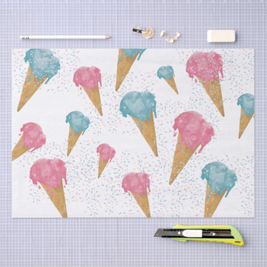 Pastel Retro Wasserfarben Ice Seidenpapier (Handwerk)