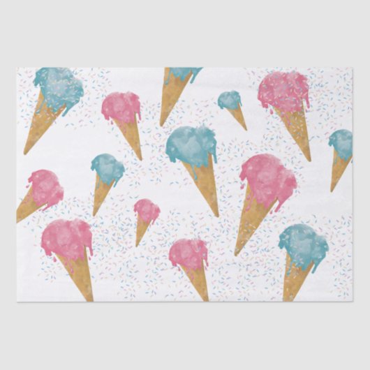 Pastel Retro Wasserfarben Ice Seidenpapier (Vorderseite)