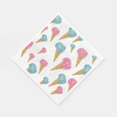 Pastel Retro Wasserfarben Ice Serviette (Ecke)