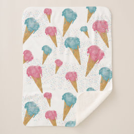 Pastel Retro Wasserfarben Ice Sherpadecke