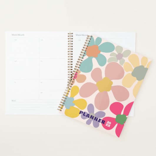Pastel Retro Wavy-Blume Planer (Anzeige)