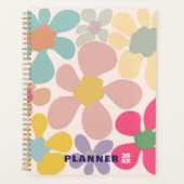 Pastel Retro Wavy-Blume Planer (Vorderseite)