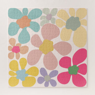 Pastel Retro Wavy-Blume Puzzle