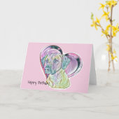 Pastel Rhodesian Ridgeback Gesälltes Glasherz    Karte (Gelbe Blume)