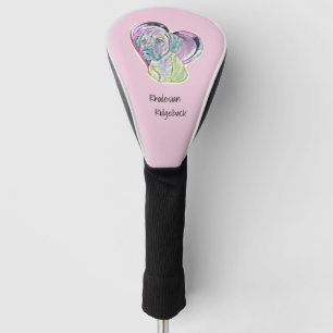 Pastel Rhodesian Ridgeback Gestalttes Glasherz   Golf Headcover