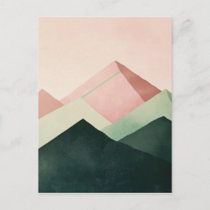 Pastel Ridge – Geometrische Berglandschaft #1 Postkarte