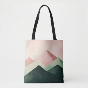 Pastel Ridge – Geometrische Berglandschaft #1 Tasche