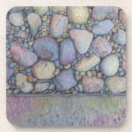 Pastel River Rock und Kies Getränkeuntersetzer (Vorderseite)