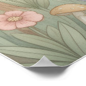 Pastel Rococo Fairy Garden Whimsical Nursery Mura Poster (Ecke)