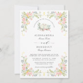Pastel Rococo Garden Ornate Floral Wedding QR Einladung (Vorderseite)