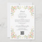 Pastel Rococo Garden Ornate Floral Wedding QR Einladung (Rückseite)