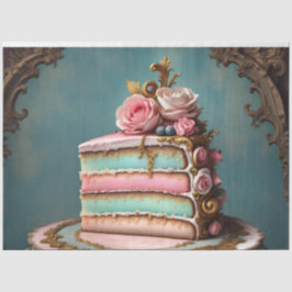Pastel Rokoko Cake Slice Decoupage | Gewebe Seidenpapier