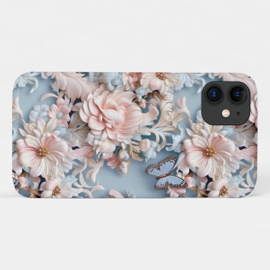 Pastel Rokoko Floral Case-Mate iPhone Hülle (Rückseite (Horizontal))