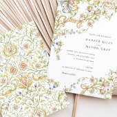 Pastel Rokoko Scrollwork Floral Wedding Einladung