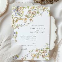 Pastel Rokoko Scrollwork Floral Wedding