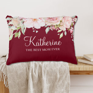 Pastel Rosa Blume Florenz Die beste Mama aller Zei Dekokissen