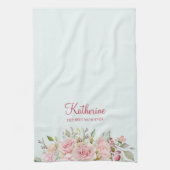 Pastel Rosa Blume Florenz Die beste Mama aller Zei Geschirrtuch (Vertikal)