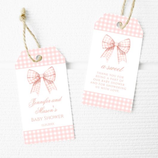 Pastel rosa Bogen Babydusche Danke für die Anhänge Geschenkanhänger