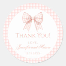 Pastel rosa Buggingham Babydusche Danke