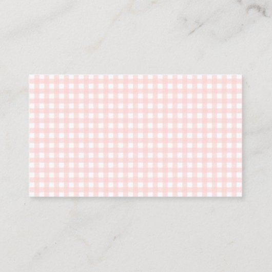 Pastel Rosa Gingham Bug Babydusche Windelraffineri Begleitkarte (Rückseite)
