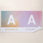 Pastel rosa Regenbogen gürtelförmig, einfach Strandtuch (Vorderseite)