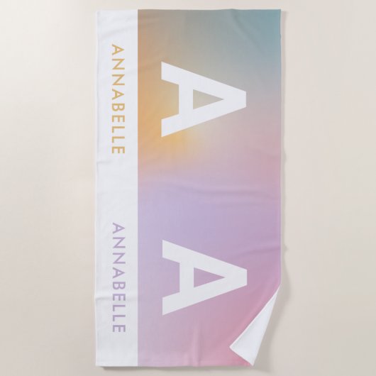 Pastel rosa Regenbogen gürtelförmig, einfach Strandtuch (Vorderseite)