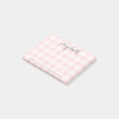 Pastel Rosa und Grau Buffalo Karo Fügen Sie Ihren Post-it Klebezettel (angewinkelt)