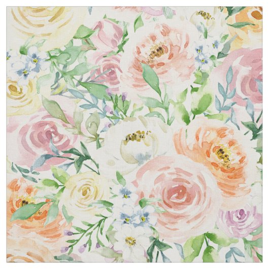 Pastel Rose Blume Garten Stoff (Muster)