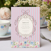 Pastel Rose Bouquet coquette Birthday Einladung