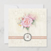 Pastel Rose & Calla Lilies Hochzeit Einladung (Rückseite)