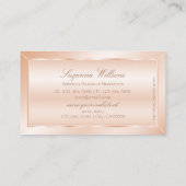 Pastel Rose Coral mit Logo elegant und luxuriös Visitenkarte (Rückseite)