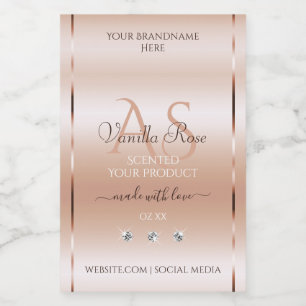 Pastel Rose Coral Product Labels Jewels Initials Lebensmitteletikett