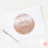Pastel Rose Coral Product Labels Jewels Initials Runder Aufkleber (Umschlag)