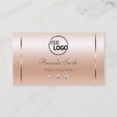 Pastel Rose Coral Shimmery Sparkle Juwelen und Log Visitenkarte (Vorderseite)