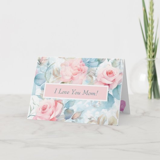 Pastel-Rose Embrace Personalisierte Muttertagskart Karte (Vorderseite)