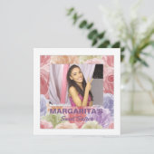 Pastel Rose Foto Einladung (Stehend Vorderseite)