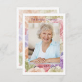 Pastel Rose Foto (vertikal) Einladung (Vorne/Hinten)