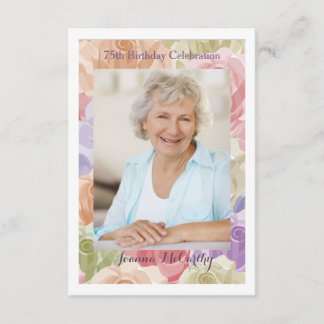 Pastel Rose Foto (vertikal) Einladung