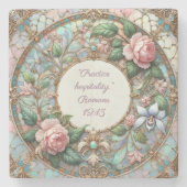 Pastel Rose Garden individuell anpassbare Bibel Ve Steinuntersetzer (Vorderseite)