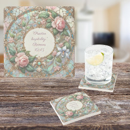 Pastel Rose Garden individuell anpassbare Bibel Ve Steinuntersetzer