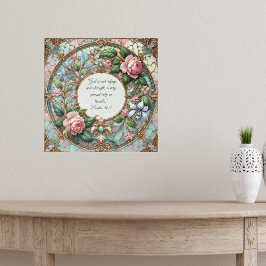 Pastel Rose Garden individuell anpassbare Bibelver Poster